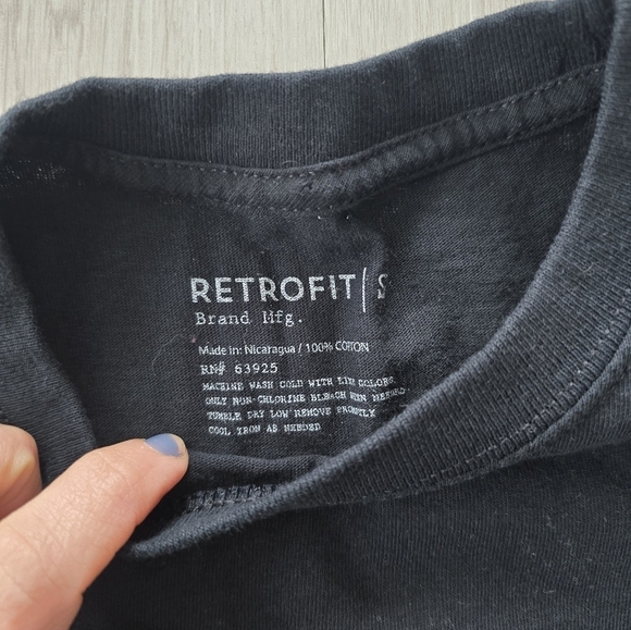 Retrofit | 'Smooth Sailing' black flash tattoo graphic print t-shirt | MENS S - Picture 5 of 9